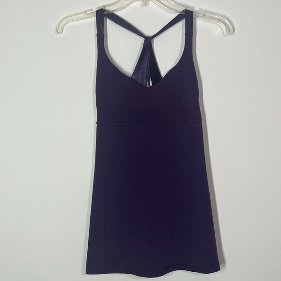 RARE Lululemon Satin Straps Open Back Lightweight Purple Yoga Tank 6 NWOT - Picture 9 of 12